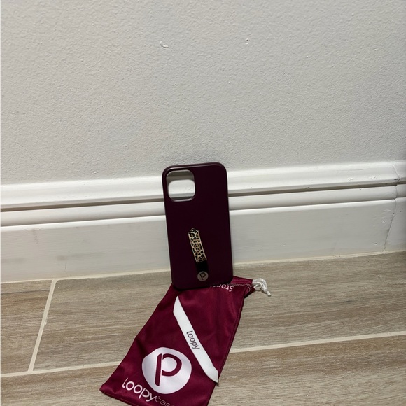 Loopy Case Burgundy with Leopard Loop Phone Case - Picture 2 of 2